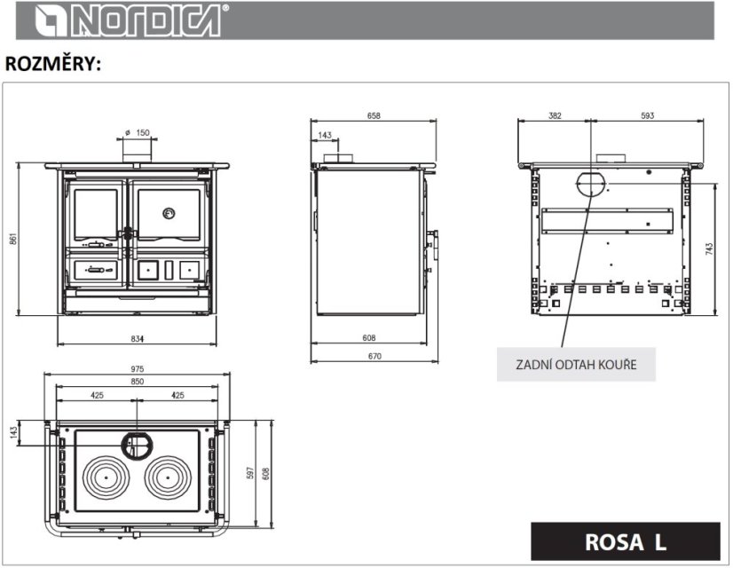 Nordica - ROSA L (černý smalt)