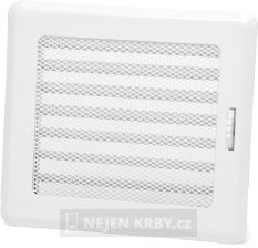 Ventilačná mriežka 175x195 mm so žalúziou - biela
