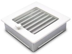 Ventilačná mriežka Standard 17x17 cm so žalúziou - biela