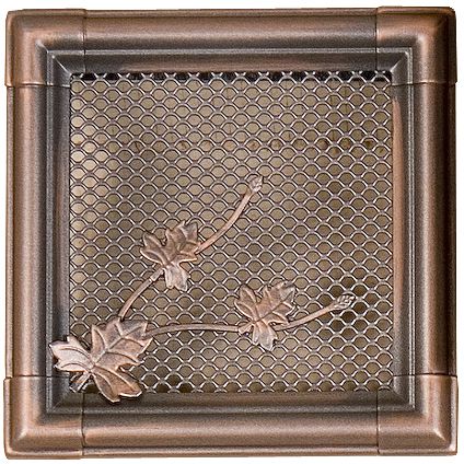 Ventilačná mriežka Retro 16x16 cm - medená patina