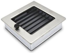 Ventilačná mriežka Standard 17x17 cm s žalúzií - nerezová matná