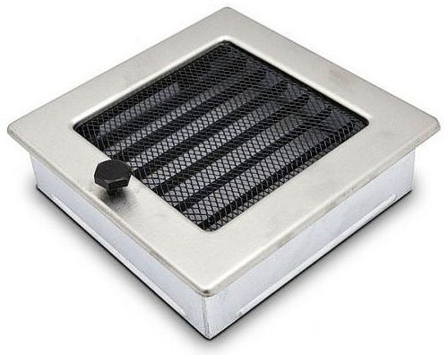 Ventilační mřížka Standard 17x17 cm s žaluzií - nerezová matná
