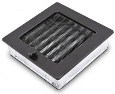 Ventilačná mriežka Standard 17x17 cm so žalúziou - čierna