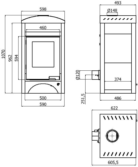 AQUAFLAM VARIO - BARMA 11 kW (bielený dub) bez výmenníka
