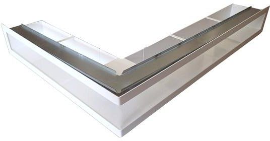 Ventlab - ventilačný otvor rohový ľavý 700x500x100 mm - biely