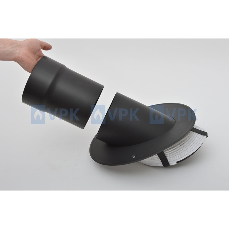 KA20 - Přechodka ø150 mm 45° (vsuvná) pro komíny ø200 mm - antracit