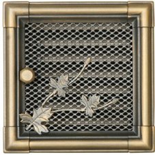 Ventilačná mriežka Retro 16x16 cm so žalúziou - zlatá patina