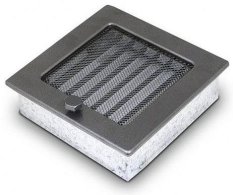 Ventilačná mriežka Standard 17x17 cm so žalúziou - grafit