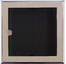Ventilační mřížka 16x16 cm s žaluzií - chrom lesklý