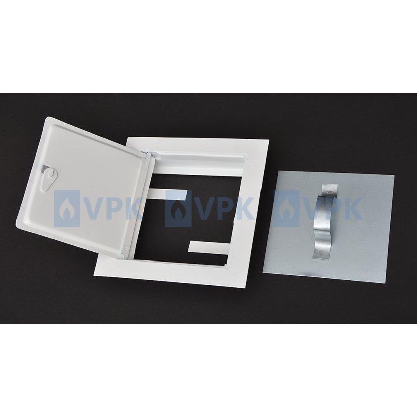 Komínové dvierka 140x140 mm - biele (malé)