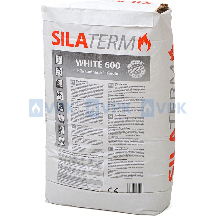 Kachliarska malta Silaterm WHITE 600 (20 kg)