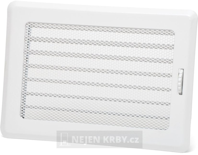 Krbová mřížka 175 x 245 mm s žaluzií (bílá)