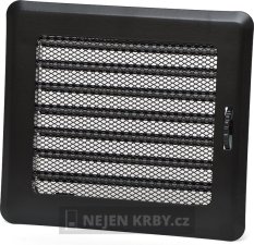 Ventilačná mriežka 175x195 mm so žalúziou - čierna
