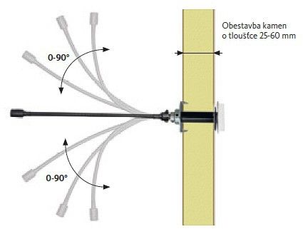 Ohebné prodloužení pro ovládání klapky kouřovodu (délka 345 mm)