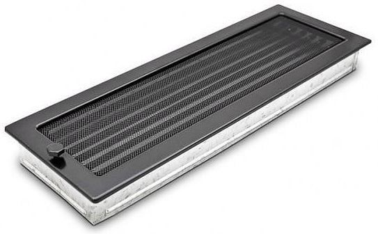 Ventilačná mriežka Standard 17x49 cm so žalúziou - čierna