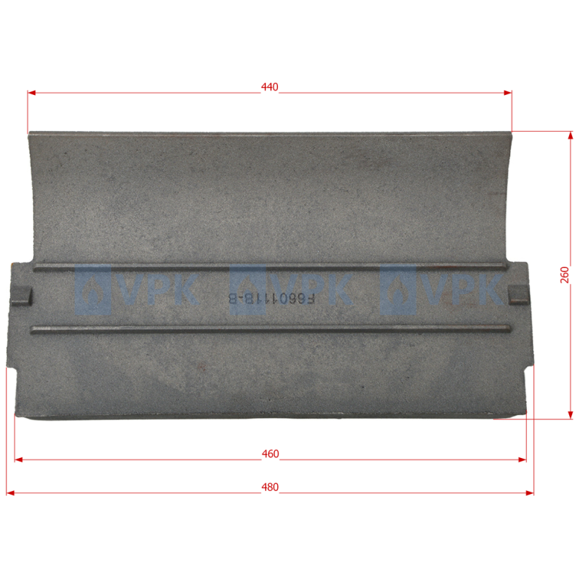 Deflektor (originální) do topeniště pro krbové vložky Uniflam, ref. 660111