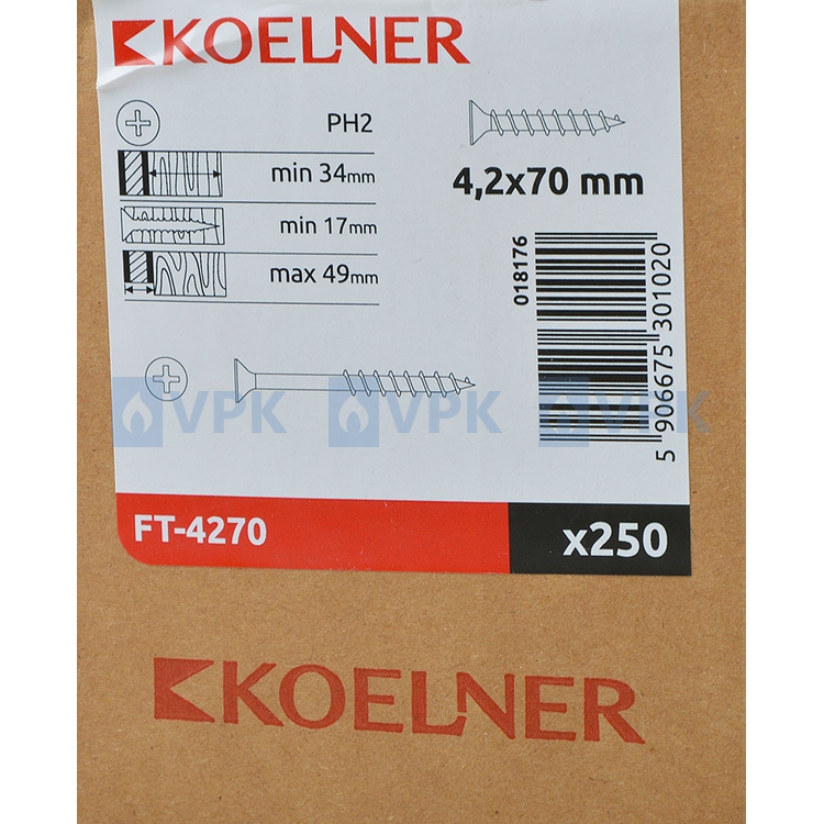 Fosfátované vruty (4,2 x 70 mm - balení 10 kusů)