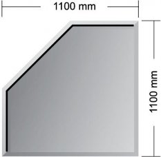 Podkladové sklo pod kamna - LONDON 6 mm (1100 x 1100 mm)