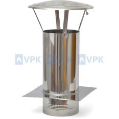 Nerezová komínová stříška ø120 mm - instalace přišroubováním na komínovou desku