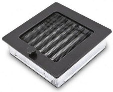 Ventilačná mriežka Standard 17x17 cm so žalúziou - čierna