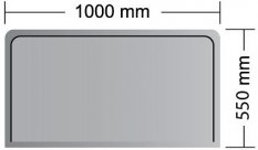Podkladové sklo pod kamna - SOFIE 6 mm (1000 x 550 mm)