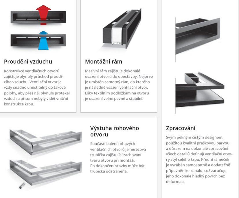 Ventlab - ventilačný otvor rohový 500x500x100 mm - biely