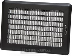 Ventilačná mriežka 175x245 mm so žalúziou - čierna