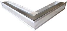 Ventlab - ventilačný otvor rohový pravý 500x700x100 mm - biely
