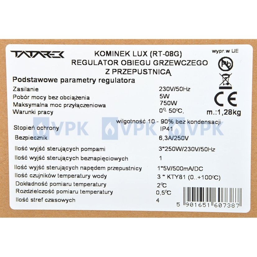 Automatický regulátor spaľovania Tatarek RT-08G pre teplovodné vložky