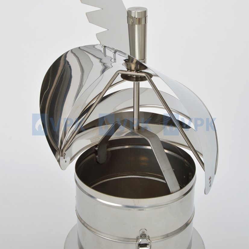 Nerezová komínová hlavice Rotowent Dragon ø250 mm - instalace zasunutím do komína