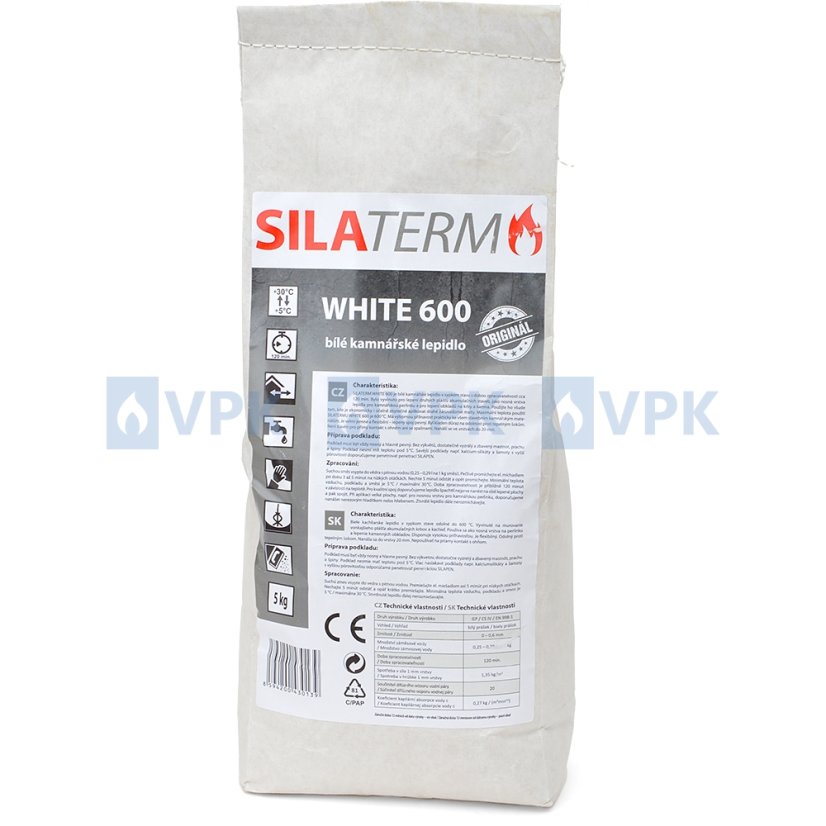 Kachliarska malta Silaterm WHITE 600 (5 kg)