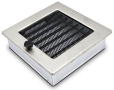 Ventilačná mriežka Standard 17x17 cm so žalúziou - nerezová matná
