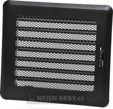 Krbová mřížka 175 x 195 mm s žaluzií (černá)