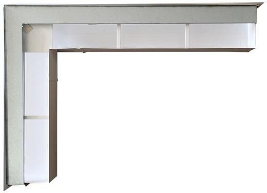 Ventlab - ventilačný otvor rohový ľavý 700x500x100 mm - biely