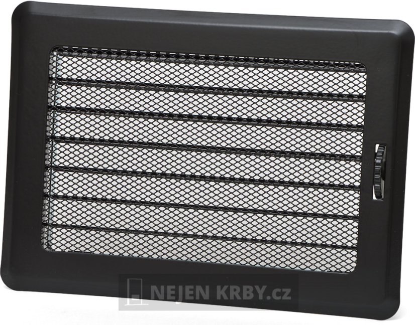 Krbová mřížka 175 x 245 mm s žaluzií (černá)