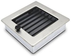 Ventilačná mriežka Standard 17x17 cm so žalúziou - nehrdzavejúca matná