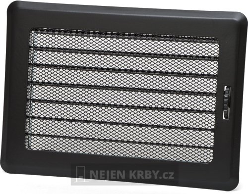 Krbová mřížka 175 x 245 mm s žaluzií (černá) Krbová mřížka 175 x 245 mm s žaluzií (černá)