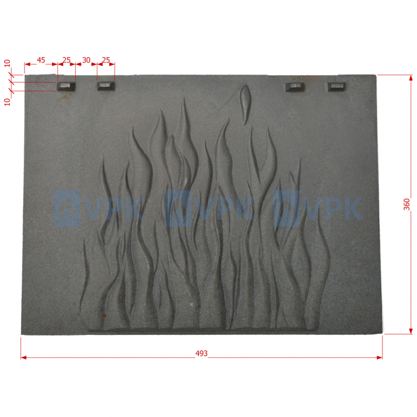 Zadná stena do ohniska krbovej vložky Uniflam 700 Lux, ref. 800848