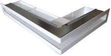 Ventlab - ventilačný otvor rohový pravý 300x500x70 mm - biely