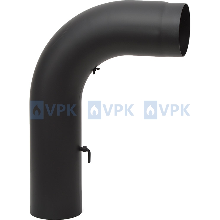 KC20 - Koleno 90° ťahané ø150 mm s klapkou a čistiacim otvorom