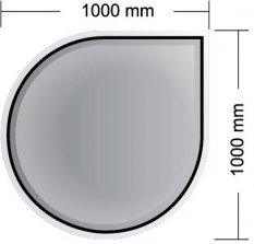 Podkladové sklo pod kamna - MONACO 6 mm (1000 x 1000 mm)