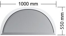 Podkladové sklo pod kamna - LISABON 6 mm (1000 x 500 mm)