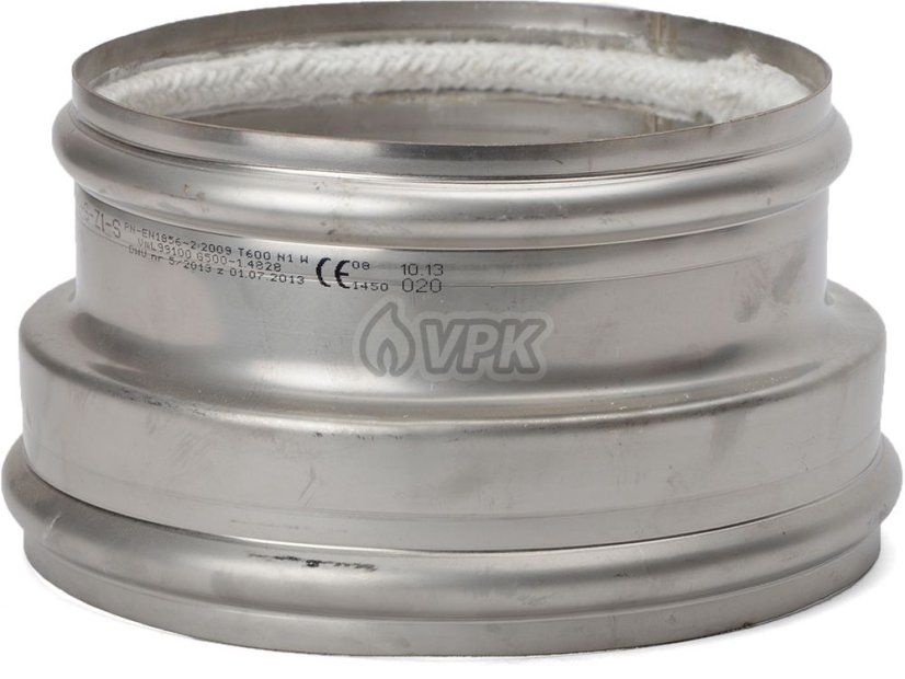 KN10401090 - Prechodka ø160 mm (prevlečná) pre komíny ø160/190 mm (vnútorný/vonkajší ø hrdla)