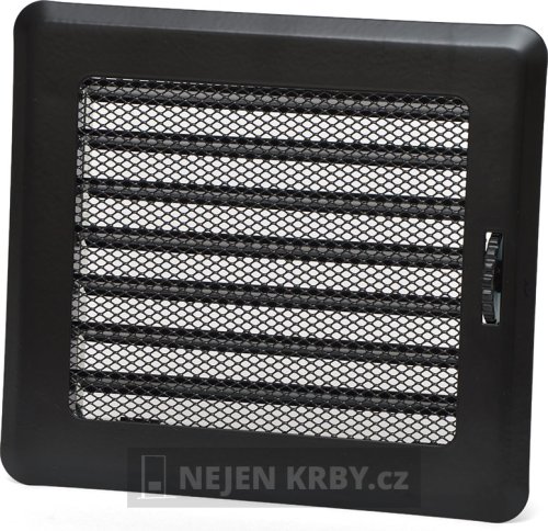 Krbová mřížka 175 x 195 mm s žaluzií (černá)
