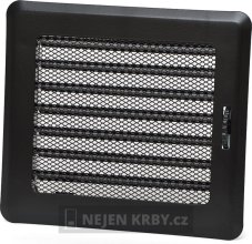 Ventilačná mriežka 175x195 mm so žalúziou - čierna