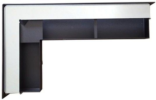 Ventlab - ventilačný otvor rohový pravý 300x500x70 mm - čierny