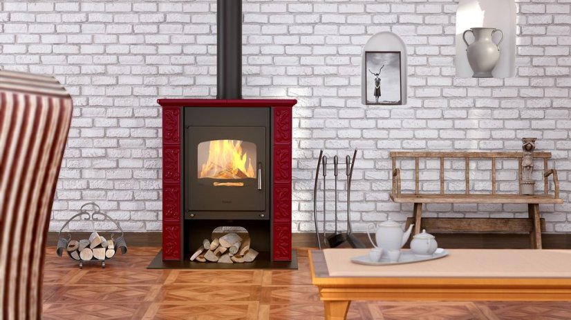 HS Flamingo - Kachlová kamna BALI (bordo)