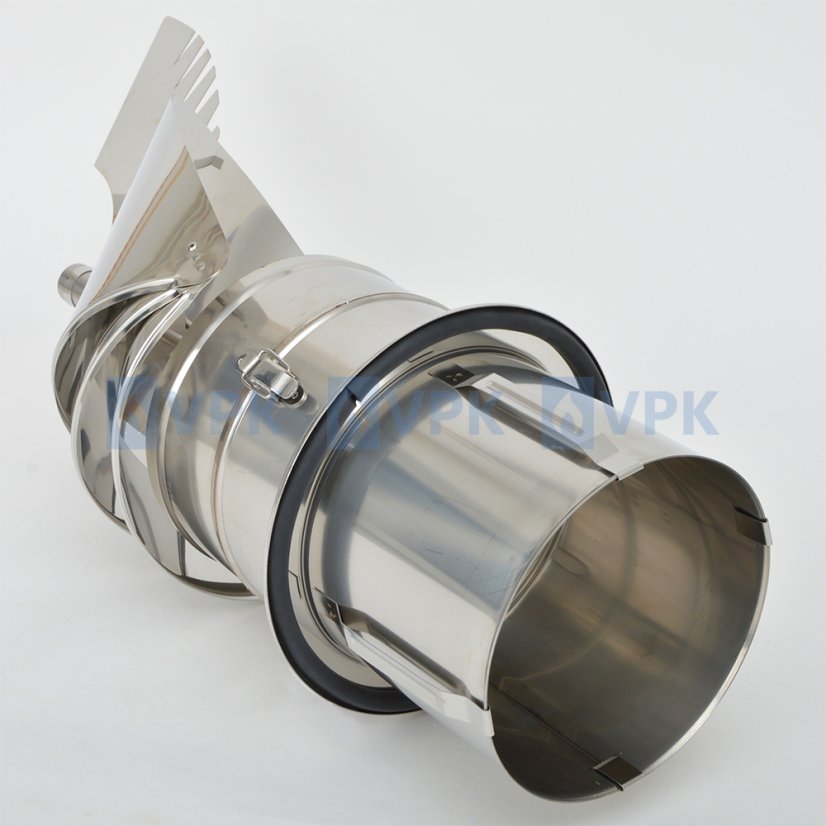 Nerezová komínová hlavice Rotowent Dragon ø250 mm - instalace zasunutím do komína