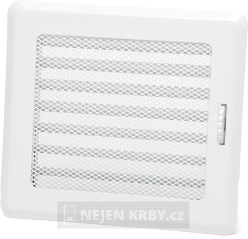 Krbová mřížka 175 x 195 mm s žaluzií (bílá)