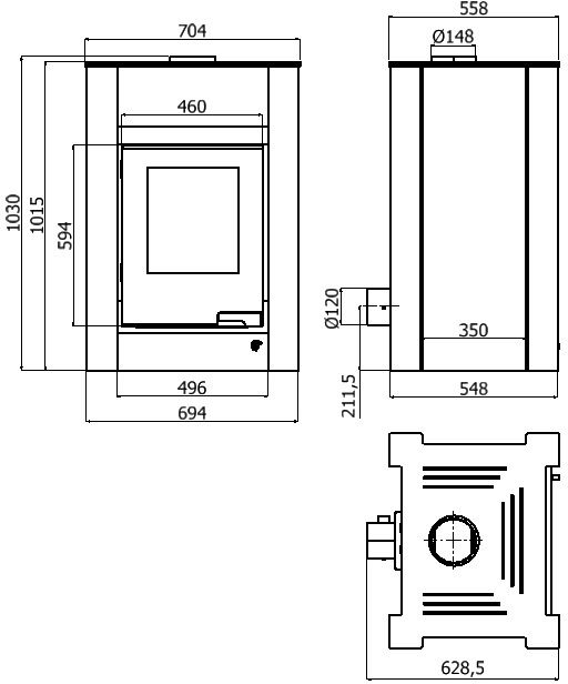AQUAFLAM VARIO - LEND 11 kW (červená) bez výměníku